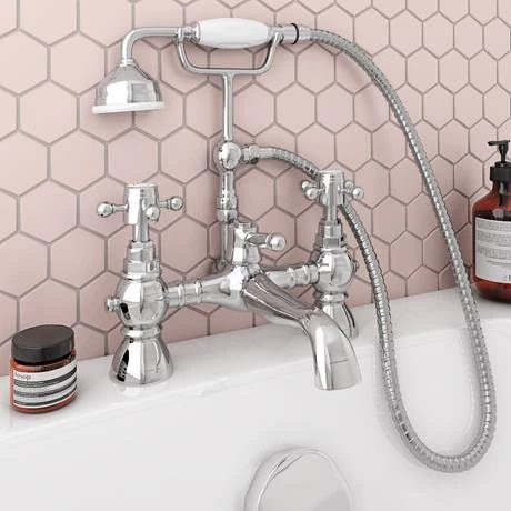 Chatsworth 1928 Traditional Crosshead Bath Shower Mixer Tap with Shower Kit 5 Chatsworth 1928 Traditional Crosshead Bath Shower Mixer Tap with Shower Kit - Image 3