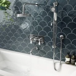 Trafalgar Traditional Wall Mounted Bath Spout - Chrome -Bath Taps Shop TRD SPT detail1 460