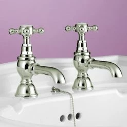 Silverdale Victorian Bath Pillar Taps Chrome -Bath Taps Shop VCTBT2THCHR ld 460