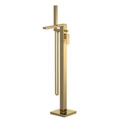 Venice Cubo Brushed Brass Freestanding Bath Shower Mixer
