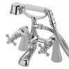 Tre Mercati Victoria Pillar Bath Shower Mixer with Kit - Chrome -Bath Taps Shop VICT5 P
