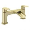 Valencia Brushed Brass Waterfall Bath Filler 1 Valencia Brushed Brass Waterfall Bath Filler -Bath Taps Shop VWFT2BB p