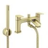 Valencia Brushed Brass Waterfall Bath Shower Mixer incl. Shower Kit -Bath Taps Shop VWFT3BB P1