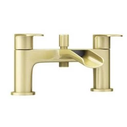 Valencia Brushed Brass Waterfall Bath Shower Mixer incl. Shower Kit -Bath Taps Shop VWFT3BB d4 460