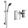 Monza Waterfall Bath Shower Mixer with Slider Rail Kit - Chrome -Bath Taps Shop WF08 np