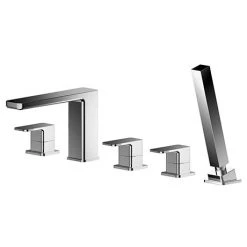 Nuie Windon Chrome Deck Mounted 5TH Bath Shower Mixer - WIN314