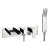 Crosswater - Water Square Wall Mounted 3 Hole Bath Shower Mixer - WS432WC -Bath Taps Shop WS432WC P