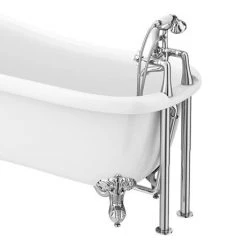 Nuie Bloomsbury Bath Shower Mixer with Extended Leg Set - Chrome -Bath Taps Shop XM314 DA314 d2 460