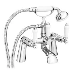Nuie Traditional Bloomsbury Bath Shower Mixer & Shower Kit - Chrome - XM314