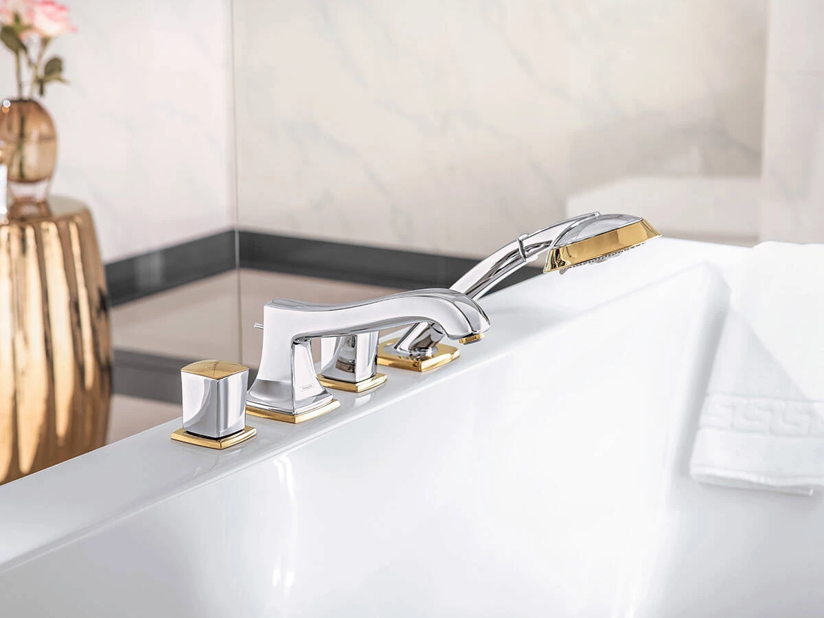 Bath Taps Shop -Bath Taps Shop metropol classic 4 hole rim mounted bath mixer zero